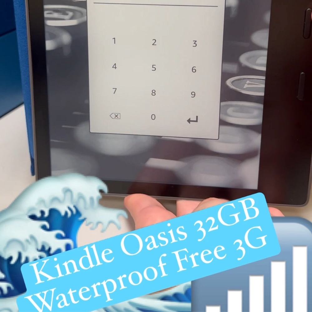 Kindle Oasis 32gb with Free 3g LTE + Wifi + Magnetic Blue Cover
